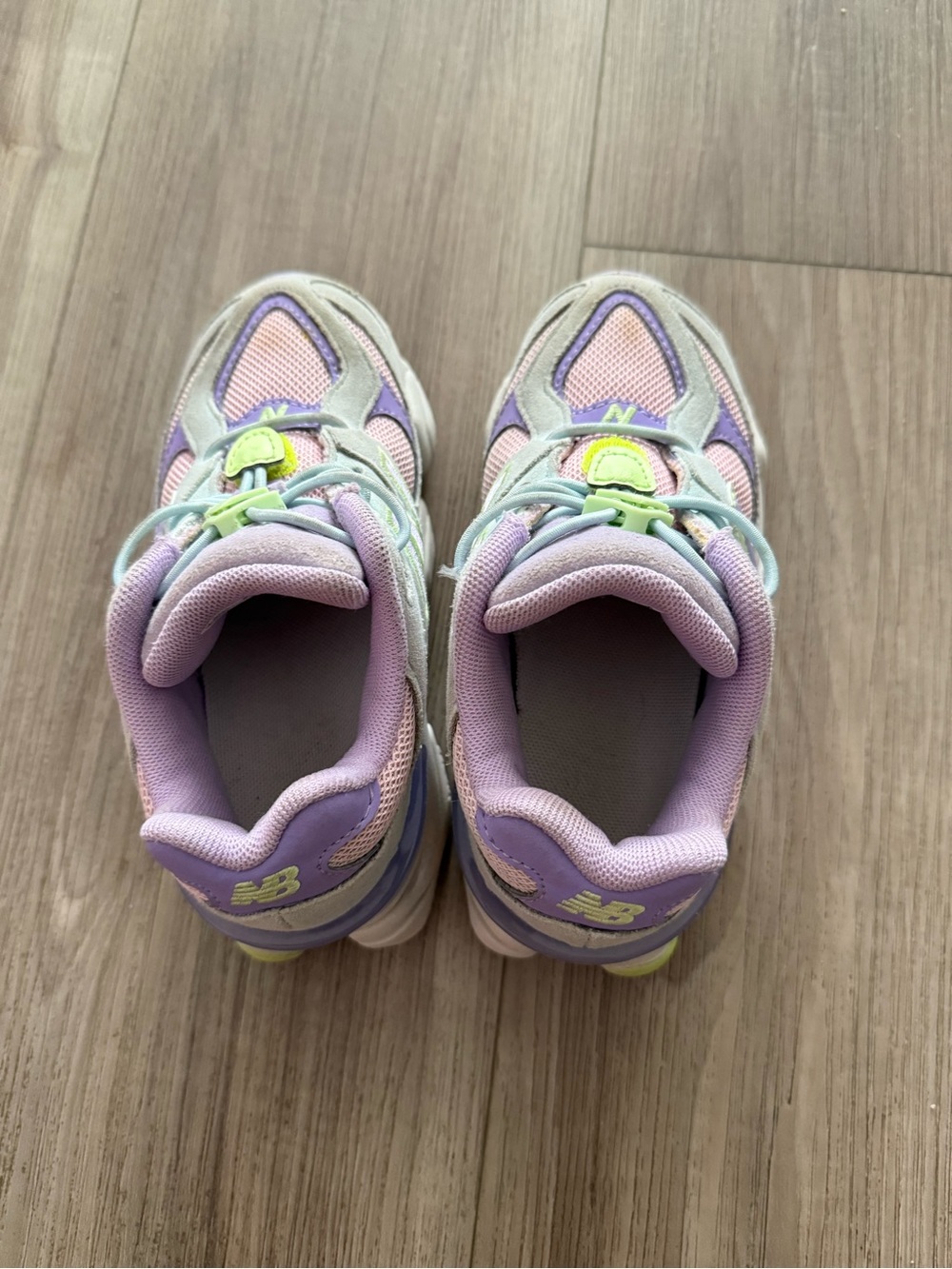New Balance Kids Lavender, Pink and Light Green Sneakers